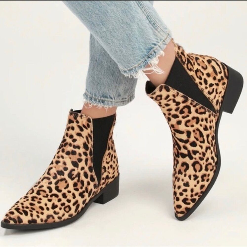 Steve Madden Jerry Leopard Print Calf Hair Women's Ankle Boots Size 5.5 - Picture 9 of 9